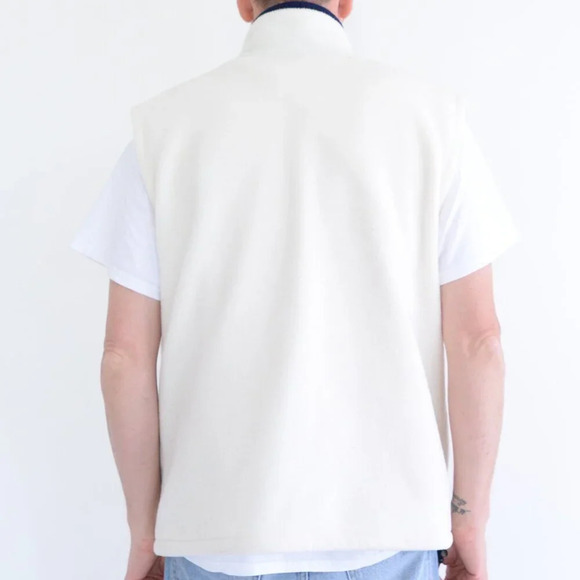 90S Teepee Blue And White Embroidered Vancouver Canada Zip Up Fleece Vest Medium - Picture 3 of 9